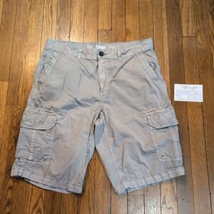 Urban Pipeline Mens Gray Cargo Shorts Size 34 Knee Length Cotton Utility Pocket